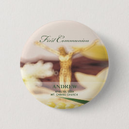 Badge Rond 5 Cm Personnaliser, Première communion Félicitations