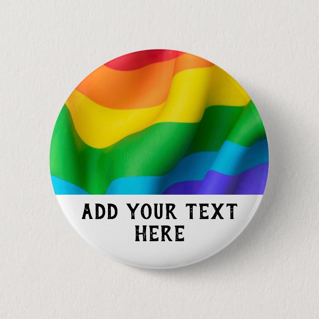 Badge Rond 5 Cm Personnaliser Rainbow LGBT Pride (Devant)