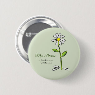 Badge Rond 5 Cm Personnaliser, remerciement professeur, fleur reli