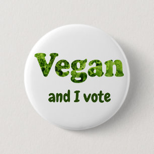 Badge Rond 5 Cm Personnaliser Vegan Activist Voter