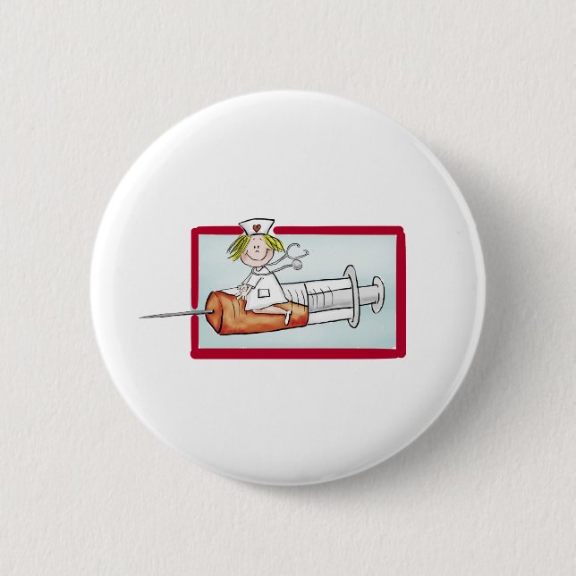 Badge Rond 5 Cm Personnalisez avec le nom - l'infirmière superbe (Devant)