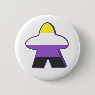 Badge Rond 5 Cm Personne de joueur non-binaire