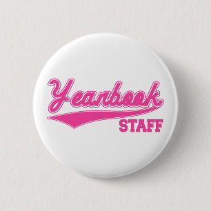 Badge Rond 5 Cm Personnel d'annuaire (rose de manuscrit de