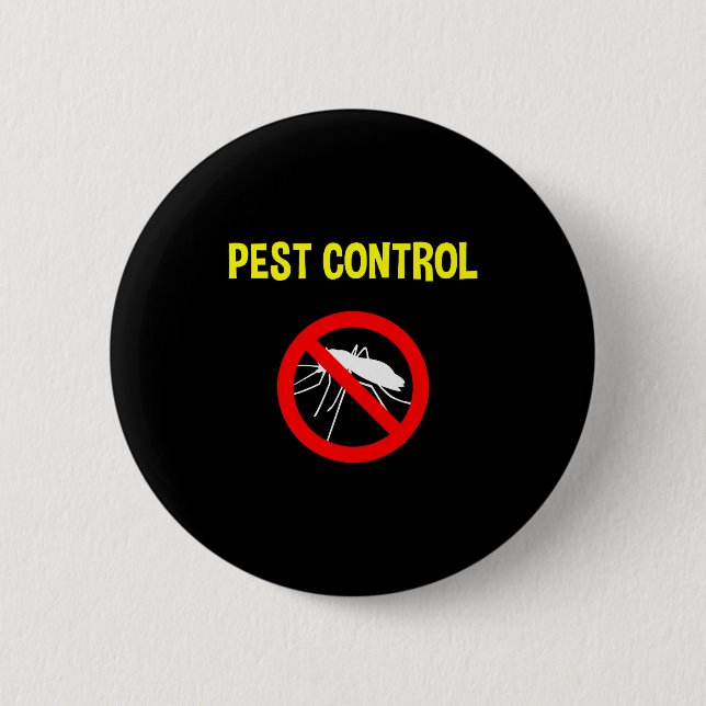 Badge Rond 5 Cm Pest Control Funny Halloween Costume Exterminator  (Devant)