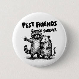 Badge Rond 5 Cm Pest Friends Forever Black Print