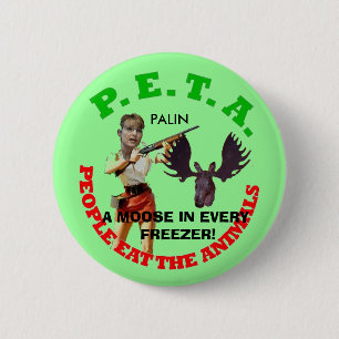 Badge Rond 5 Cm PETA, cercle gris, jeune blanc d'arme à feu… -