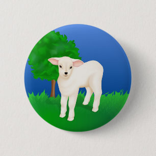 Badge Rond 5 Cm Petit agneau