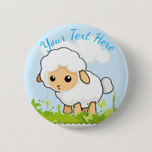 Badge Rond 5 Cm Petit Agneau Cutest