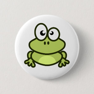 Badge Rond 5 Cm petit bouton de grenouille verte pour le sac à do