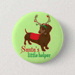 Badge Rond 5 Cm Petit bouton de l'aide de Père Noël
