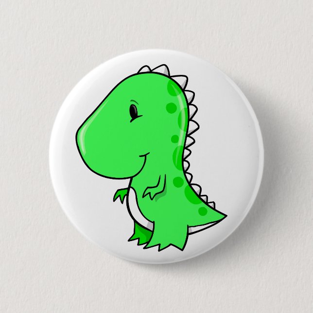 Badge Rond 5 Cm Petit bouton mignon superbe de dinosaure (Devant)
