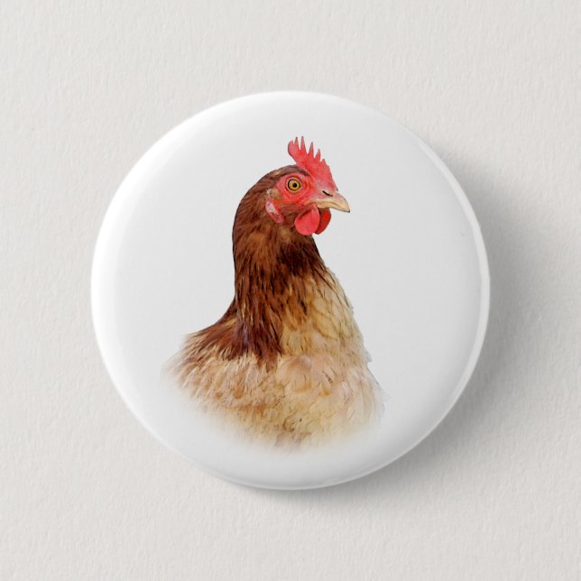 Badge Rond 5 Cm Petit bouton rouge de poule (Devant)