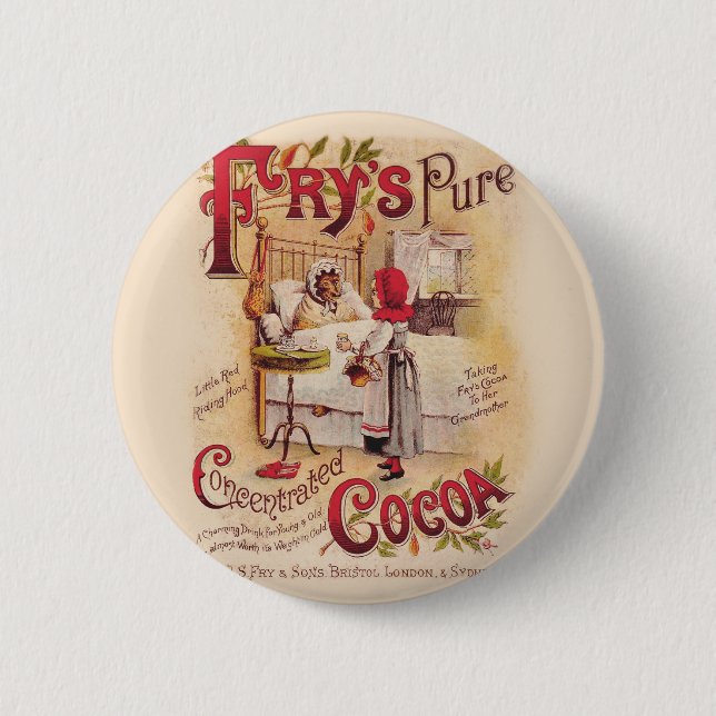 Badge Rond 5 Cm Petit cacao à chapeau rouge (Devant)