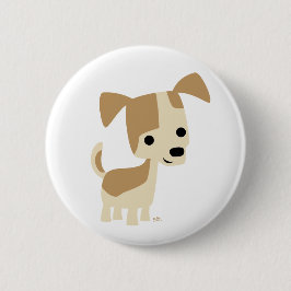 Badge Rond 5 Cm Petit chien de caricature curieux