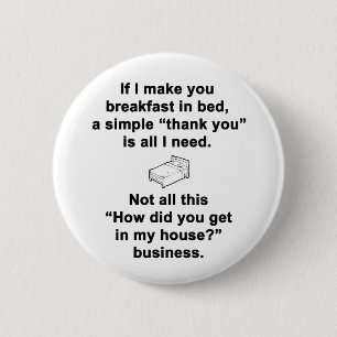 Badge Rond 5 Cm Petit déjeuner en Bed