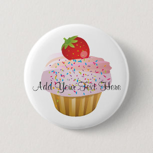 Badge Rond 5 Cm Petit gâteau de fraise