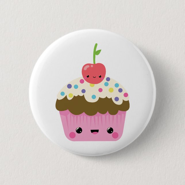 Badge Rond 5 Cm Petit gâteau mignon de Kawaii (Devant)