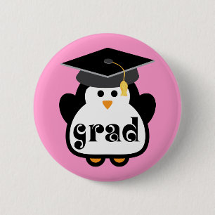 Badge Rond 5 Cm Petit Grad Penguin Graduation Cadeau