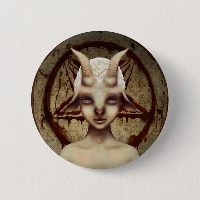 Badge Rond 5 Cm PETIT insigne de bouton de BAPHOMET (Devant)