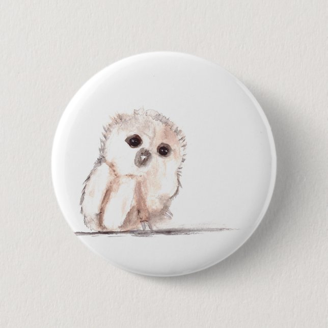 Badge Rond 5 Cm Petit oiseau de chouette (Devant)