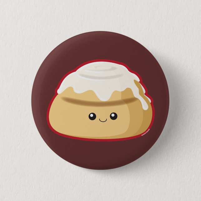 Badge Rond 5 Cm Petit pain de cannelle (Devant)