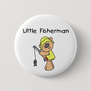 Badge Rond 5 Cm Petit pêcheur d'ours