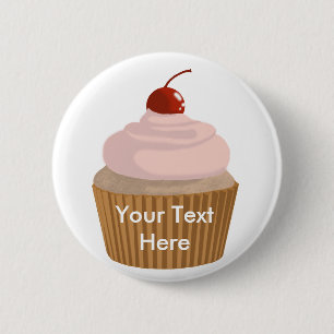 Badge Rond 5 Cm Petit-Rose et Brown