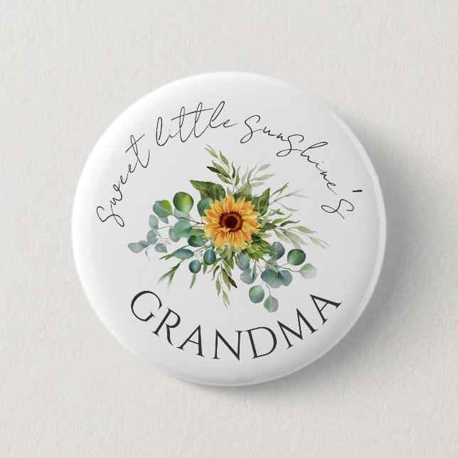Badge Rond 5 Cm Petit soleil doux Baby shower automne grand-mère (Devant)