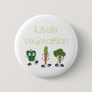 Badge Rond 5 Cm Petit végétarien