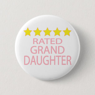 Badge Rond 5 Cm Petite-fille cinq étoiles