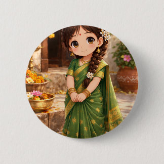 Badge Rond 5 Cm Petite Grâce en vert