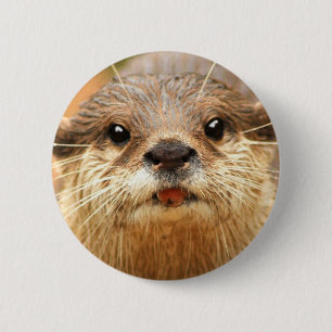 Badge Rond 5 Cm Petite loutre griffée asiatique