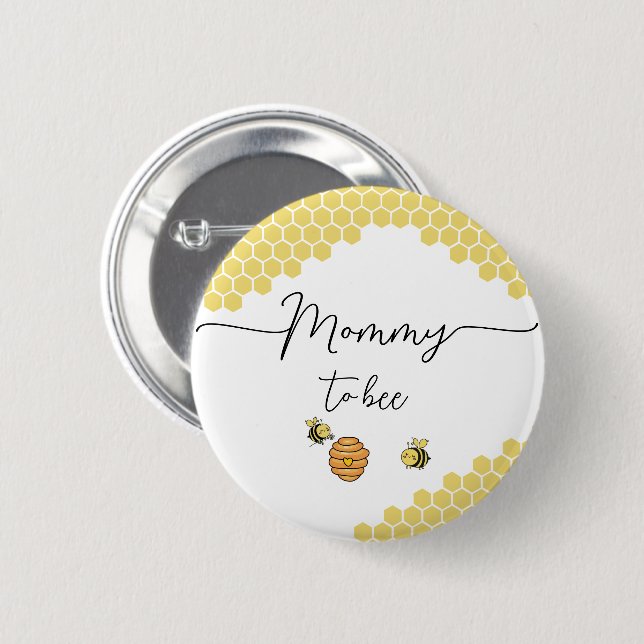 Badge Rond 5 Cm Petites abeilles mignonnes peigne de miel (Devant & derrière)