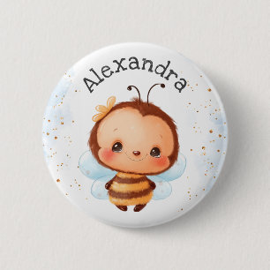 Badge Rond 5 Cm Petits filles Bumblebee