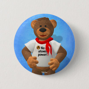 Badge Rond 5 Cm Petits ours : Aucune puissance atomique !