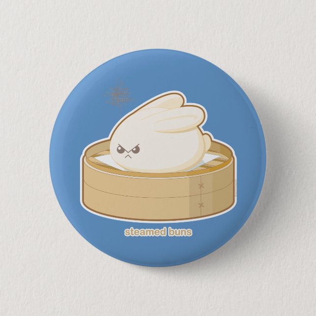 Badge Rond 5 Cm Petits pains cuits à la vapeur (Devant)