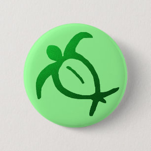Badge Rond 5 Cm Pétroglyphe hawaïenne de Honu - bouton