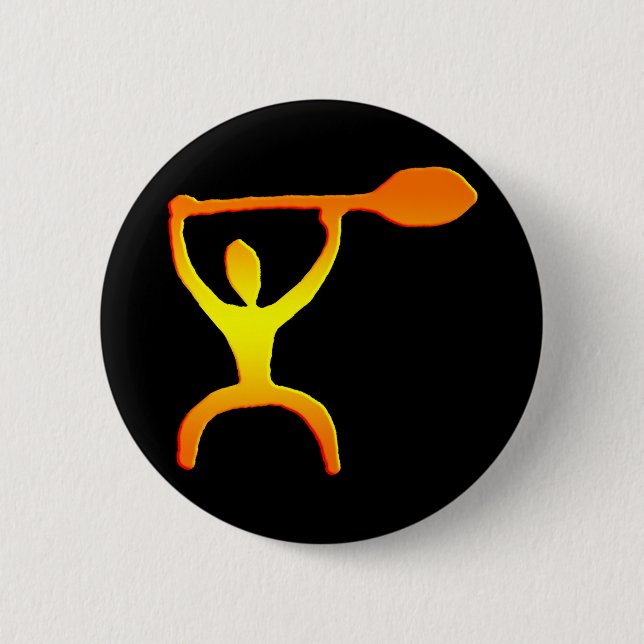 Badge Rond 5 Cm Pétroglyphe hawaïenne d'homme de palette - bouton (Devant)