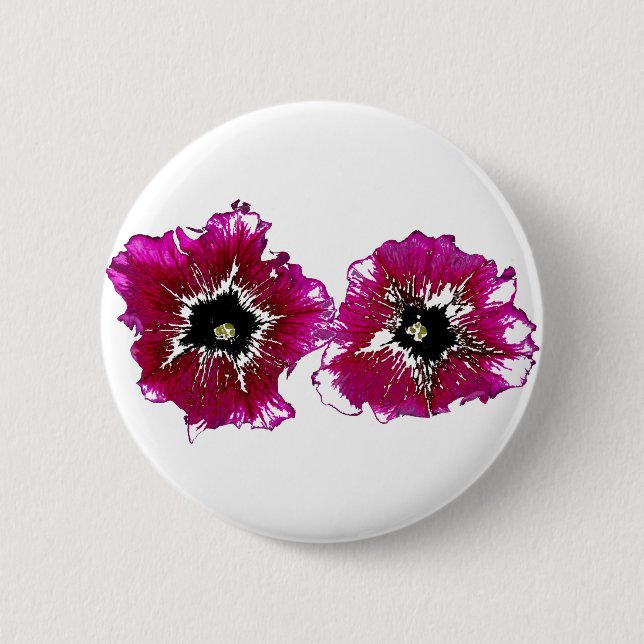 Badge Rond 5 Cm Petunias d'été (Devant)