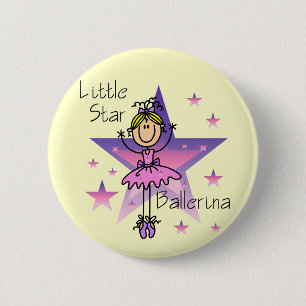Badge Rond 5 Cm Peu de ballerine d'étoile - cheveux blonds