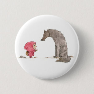 Badge Rond 5 Cm Peu de bouton rouge de capuchon
