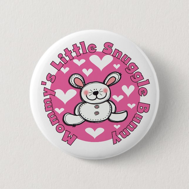 Badge Rond 5 Cm Peu de lapin du câlin de la maman (Devant)