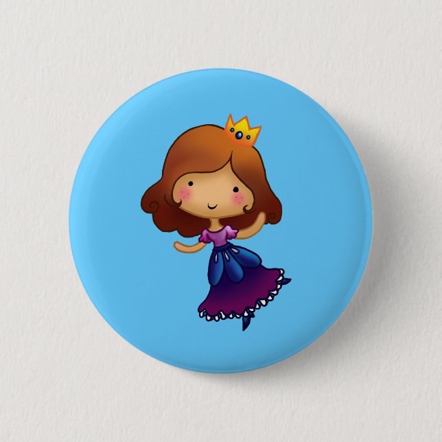 Badge Rond 5 Cm Peu de princesse de brune (Devant)