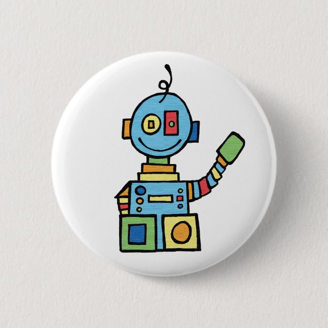 Badge Rond 5 Cm Peu de robot (Devant)