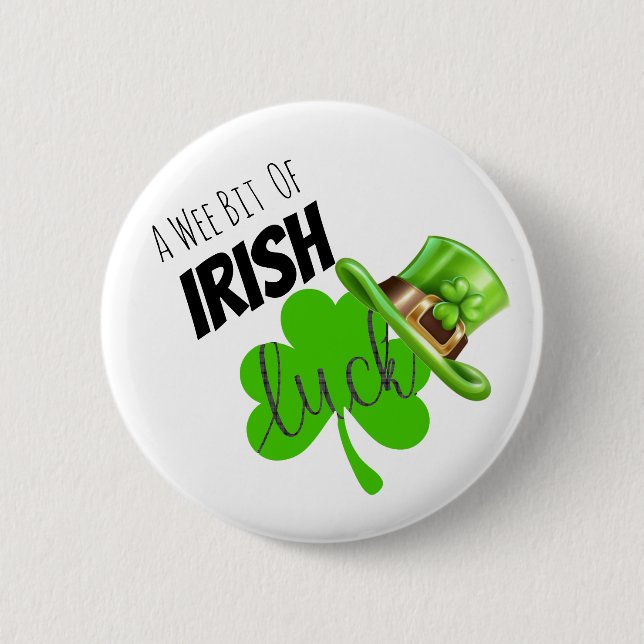 Badge Rond 5 Cm Peu petit de la chance irlandaise (Devant)