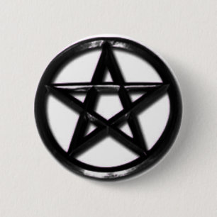Badge Rond 5 Cm Pewter Pentacle bouton pagan