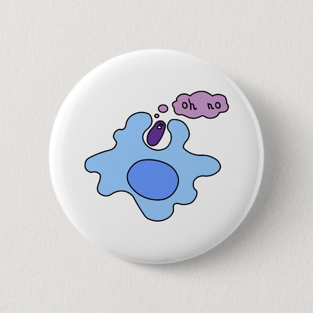 Badge Rond 5 Cm Phagocytose de bactéries (Devant)