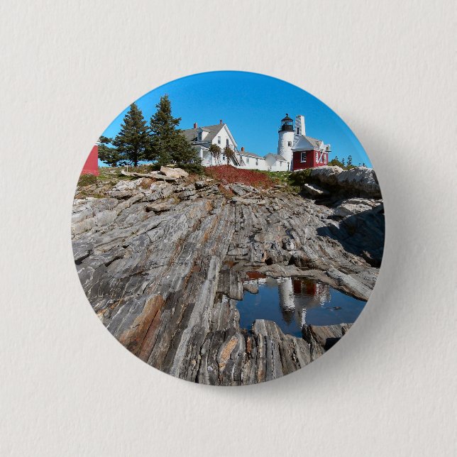 Badge Rond 5 Cm Phare de Pemaquid Point, Maine (Devant)
