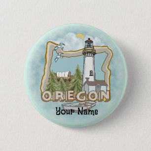 Badge Rond 5 Cm Phare d'Oregon