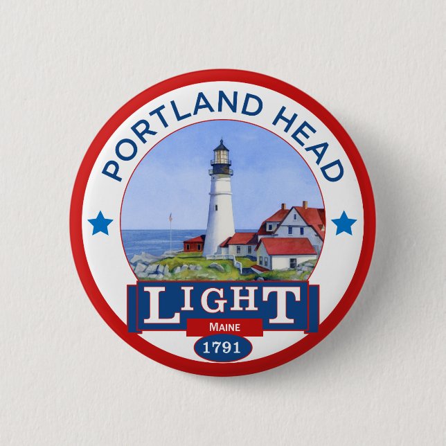 Badge Rond 5 Cm Phare principal de Portland (Devant)